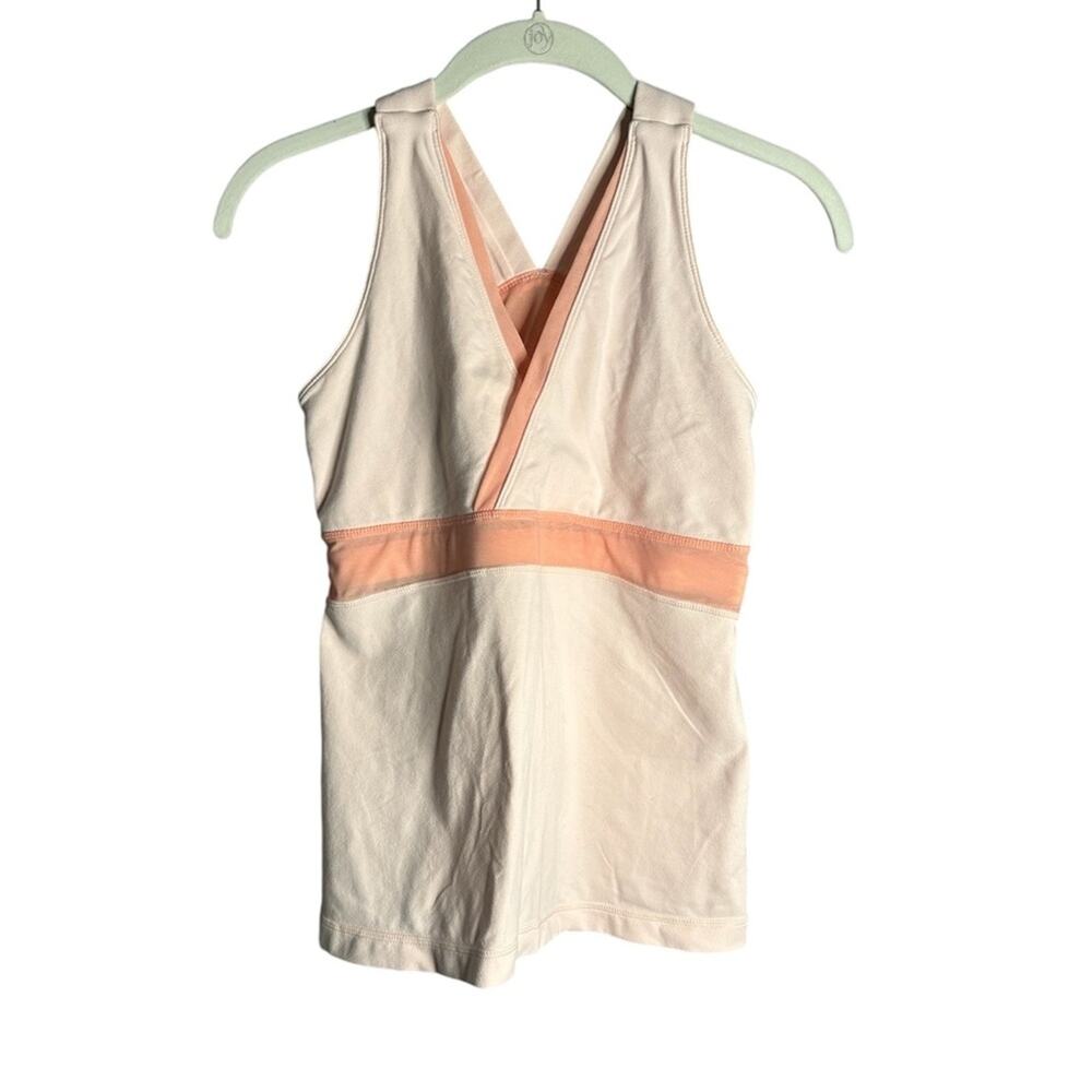 Lululemon Light Pink Workout Tank With Mesh Detail & Shelf Bra 4